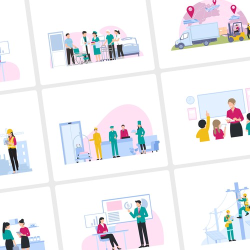 flat illustration of industry