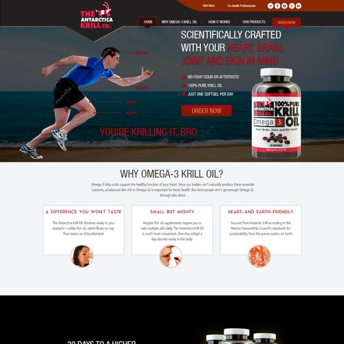 Landing/Home Page for Omega-3 Krill Oil