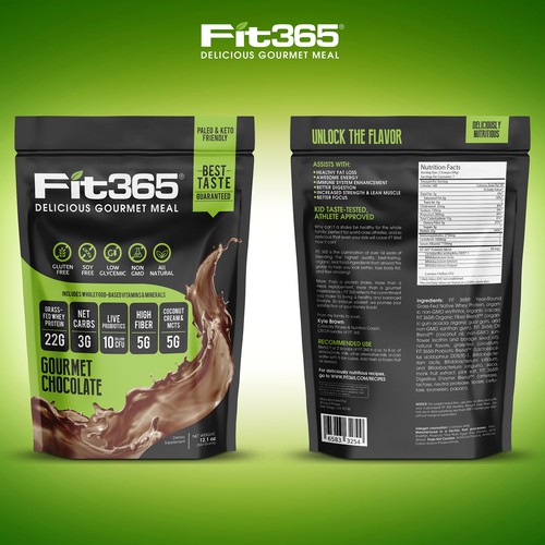 Create New Packing for Top Protein Shake Supplement Brand FIT 365