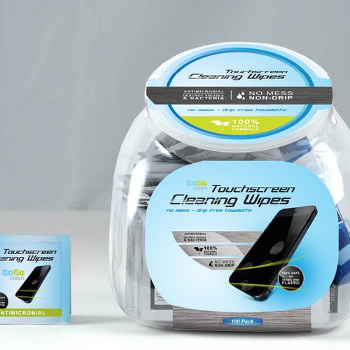 Touchscreen Cleaning Wipe Jar Packaging