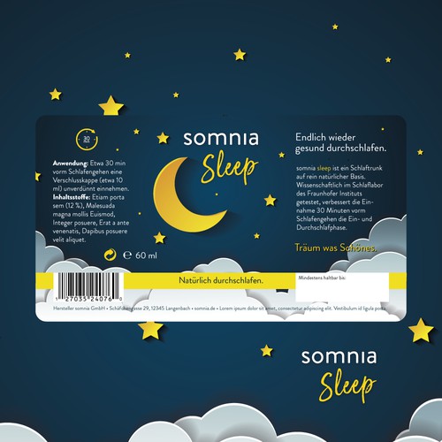 somnia sleep bottle label