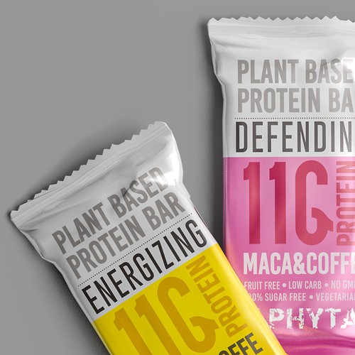 Modern typography packaging for Protein bar