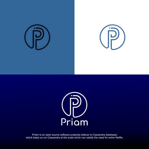 Simple logo for Priam