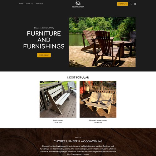 Chobee Lumber & Woodworking designs Square website