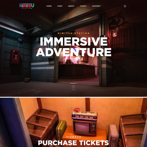 Retro Japanese themed escape room web design
