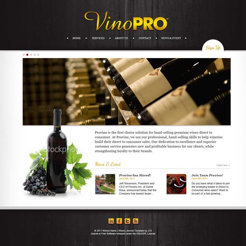 VinoPRO website design