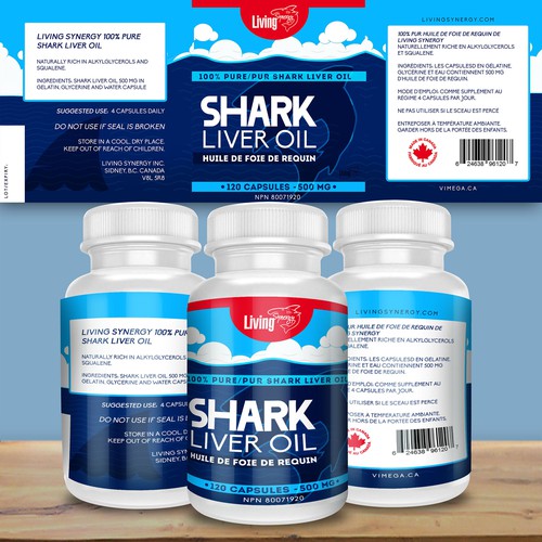 Shark Liver Oil Label Design