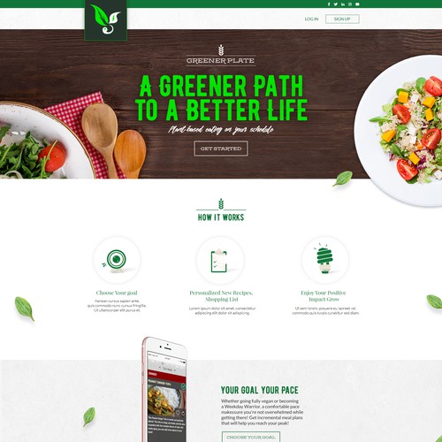 Appetizing Landing Page for a Plant-Based Eating Platform