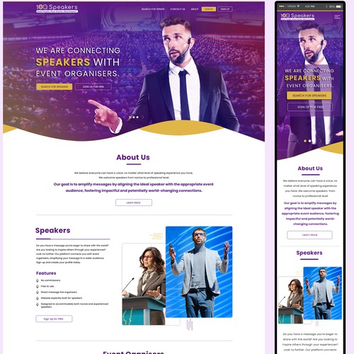 Website design for motivational speaker