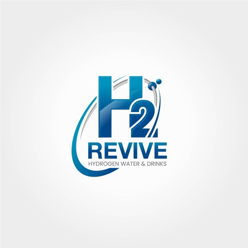 H2 Logo Concept for Hydrogen Water