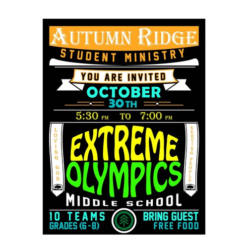 Poster: Middle School Student Ministry Extreme Olympics