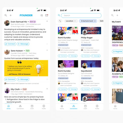 Design UI for a Event and Connection