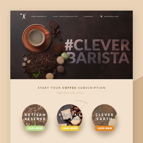 Clever Barista Landing Page design