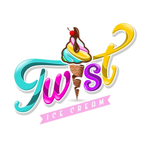 Fun logo concept for ice cream shop