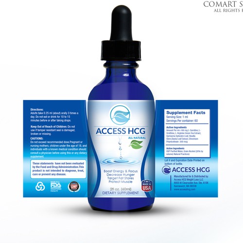 "Access HCG" - Weight Loss Drops Label