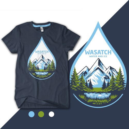Water and ice company tshirt design