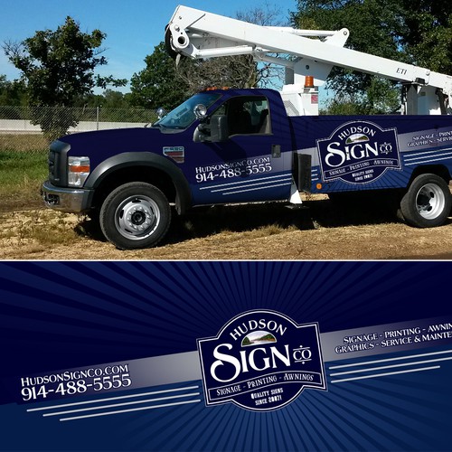 Hudson Sign Co bucket truck wrap