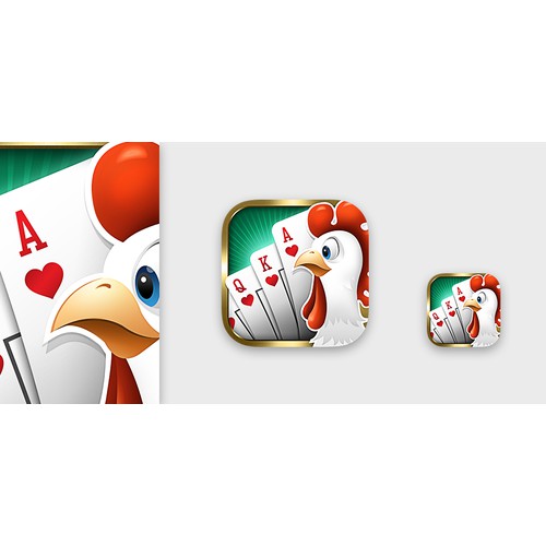 Create an app icon for the "Poker Chicken" mobile game
