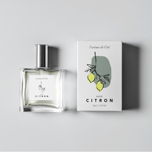 Illustration for a perfume bottle and packaging design