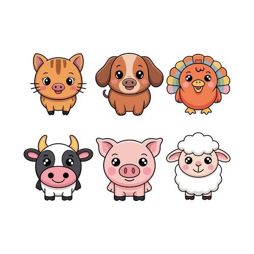 Farmyard animals for pet toys