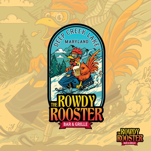 Logo design for The Rowdy Rooster Bar