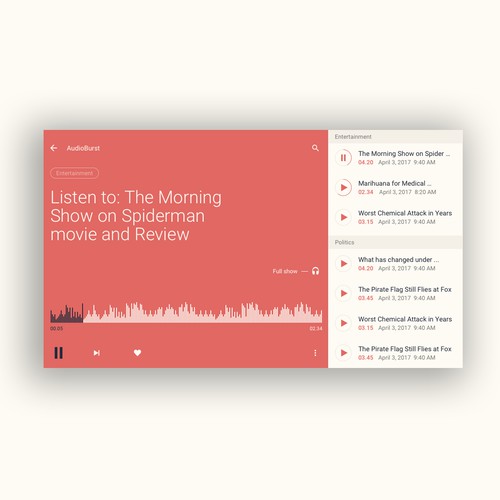 Audioburst Desktop Audio Player
