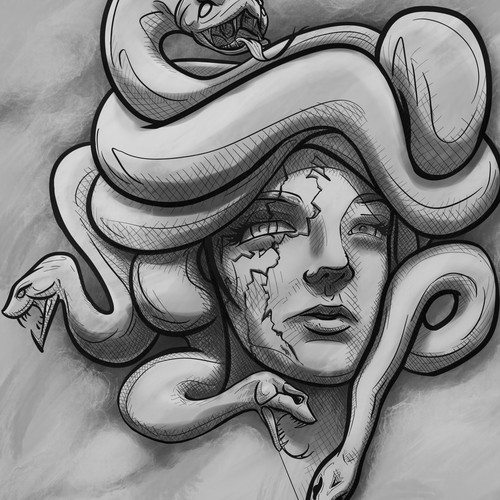 Sketch for Medusa tatto