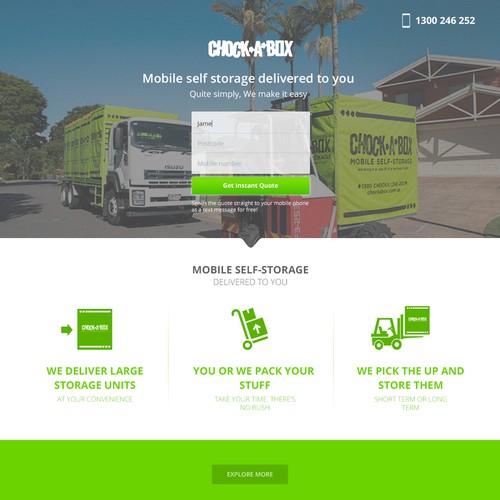 Chock a box landing page