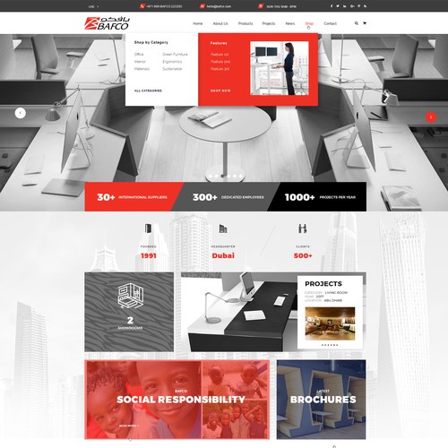 WordPress design for a Corporate Interior Retailer