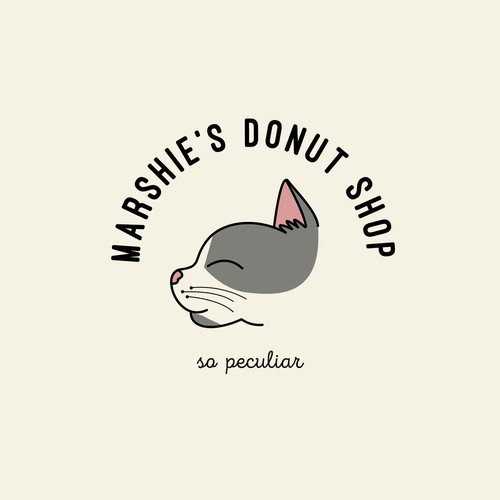 Donut Shop with memorable cartoon Cat logo