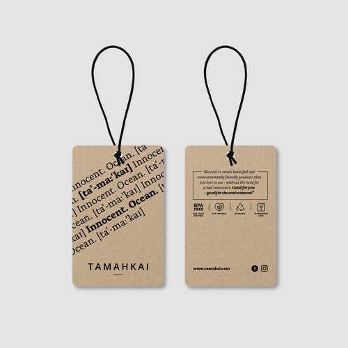 Hang tags / swing tags design for high-end ecommerce brand