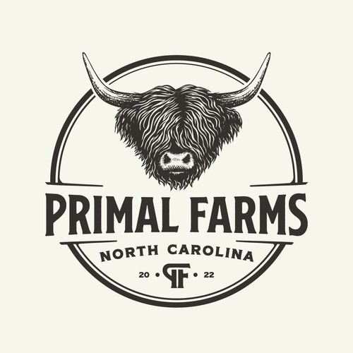 Highland Cattle Farm Logo