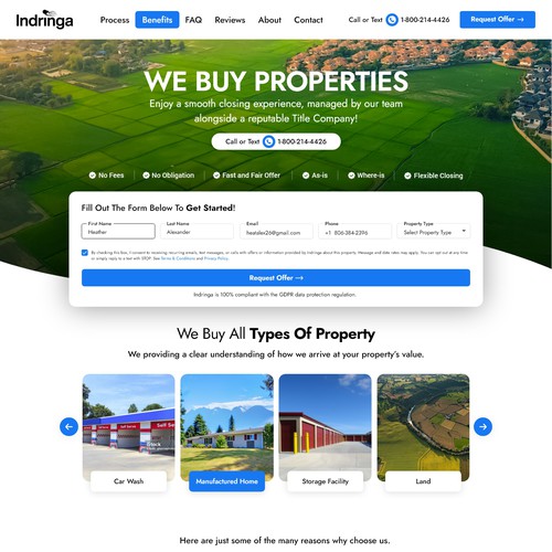 Indringa: Buy property
