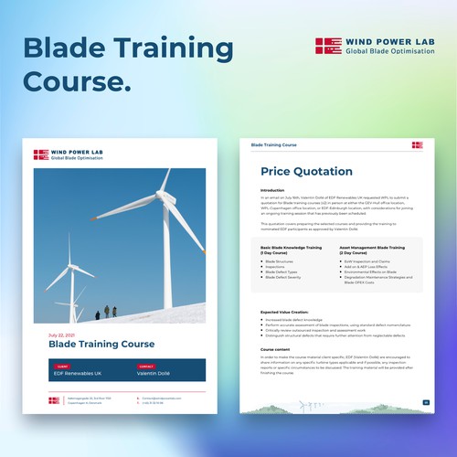 Wind Energy - Blade Specialist - Template Needed!