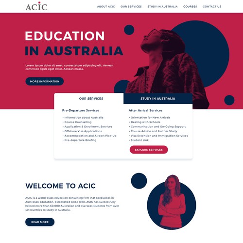 Landing Page for Education Agency