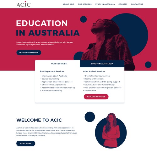 Landing Page for Education Agency
