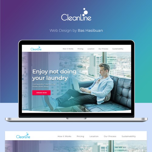 Clean Line - Landing Page for Laundy App
