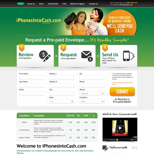 Help iPhonesIntoCash with a new website design