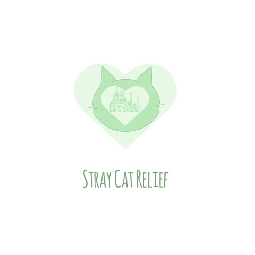 Logotipo criativa cidade e gatos
