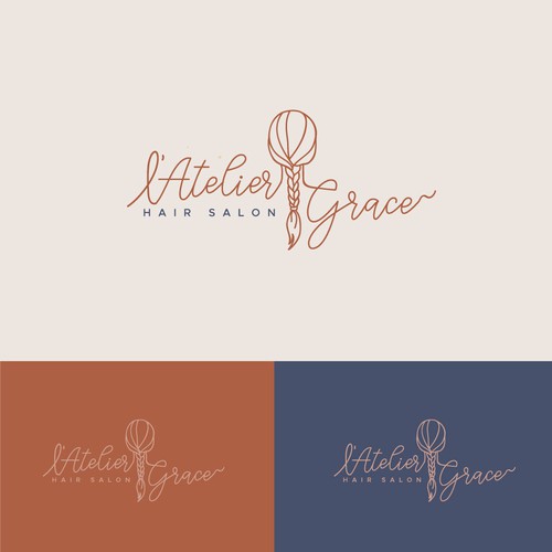 logo concept for L' Atelier Grace hair salon