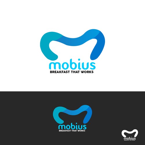 Create a bold, clean, and premium logo for a product called MOBIUS