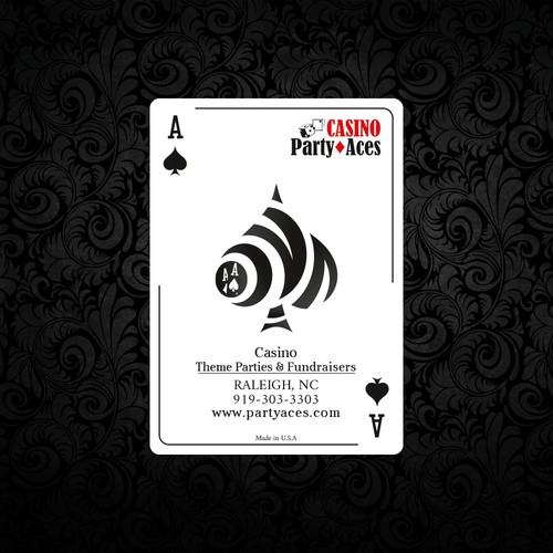 business playing card for a casino