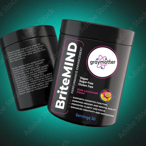 Product label for food supplement product.