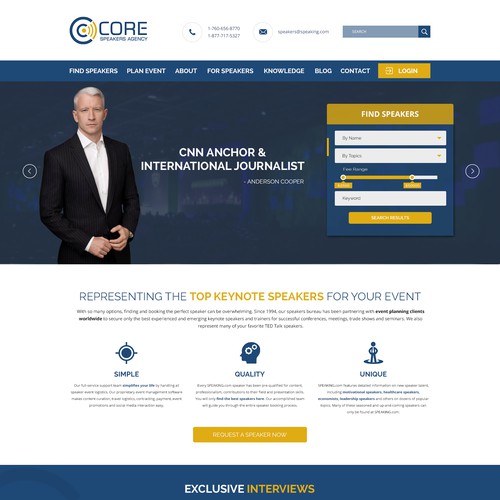 Website Design for Core Speakers Agency