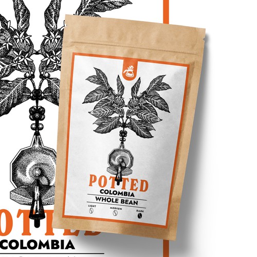 Label design for a coffee pouch