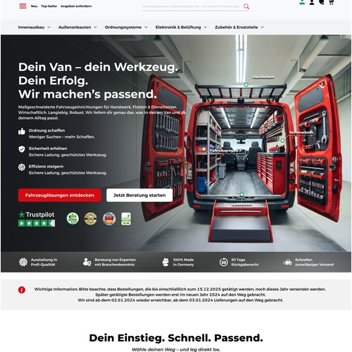 Vanprofis Automotive Homepage Design