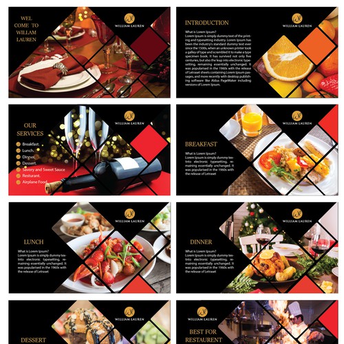 Food menu PowerPoint template.