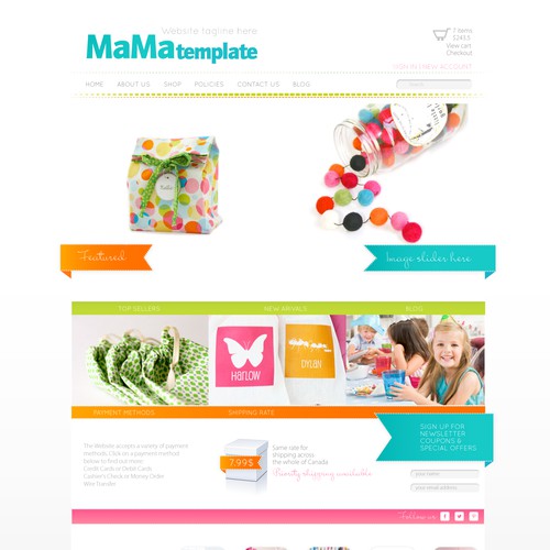E-commerce website template for moms and kids