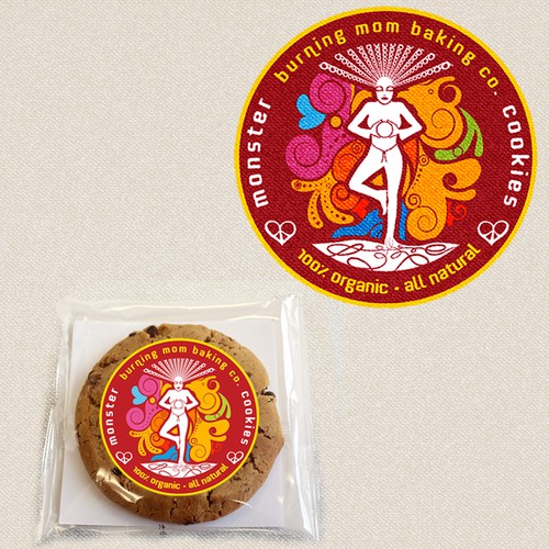 Circular Cookie Package/Logo for Burning Mom Baking Company!!