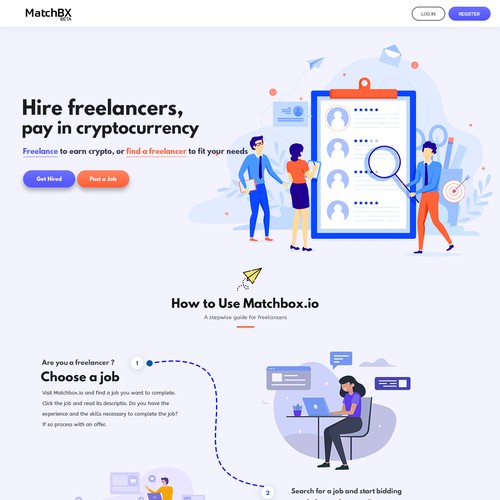 Landing page design concept